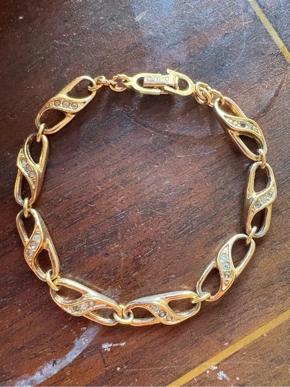 Dior Gold-Tone Crystal Link Bracelet